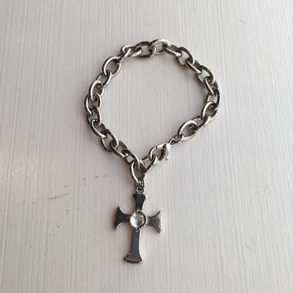 Silver Bracelet with a Cross
